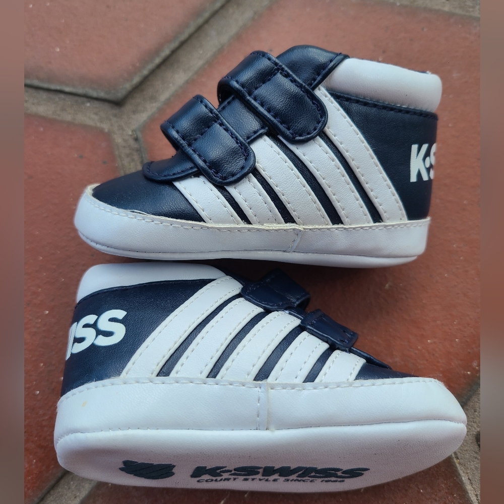 K-Swiss Baby Court Style Since 1966 Faux Leather Crib Sneakers Infant Sz 2